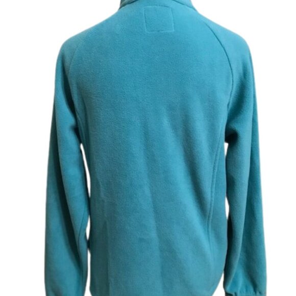 Blair Women's Scandia Fleece Teal Zip Front Jacket Size Small - Picture 4 of 7